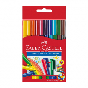 Faber-Castell Флумастери Connector, 10 цвята