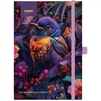 Бележник с ластик A5 Street Animals Bird, твърда корица, 96 л.
