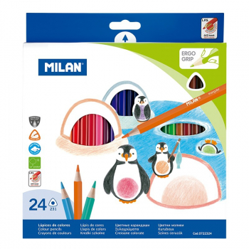 Триъгълни моливи Milan - 24 цвята
