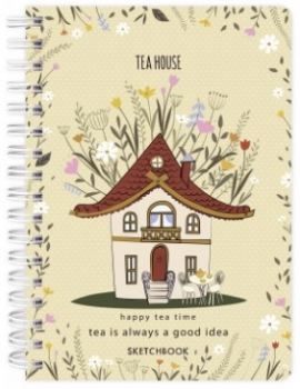 Скицник Happy Tea Time - 60 листа A6, Tea house
