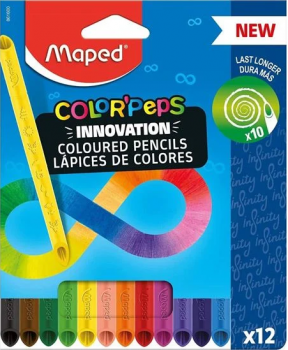 Цветни моливи Maped Colorpeps Infinity - 12 цвята