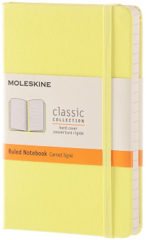 Джобен тефтер (бележник) с твърди корици Moleskine Classic – Жълт, линирани листа