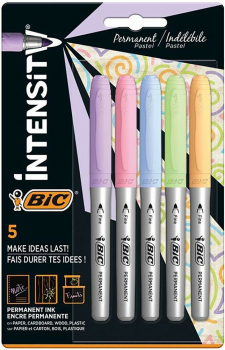 Комплект перманентни маркери BIC Intensity (5 пастелни цвята)