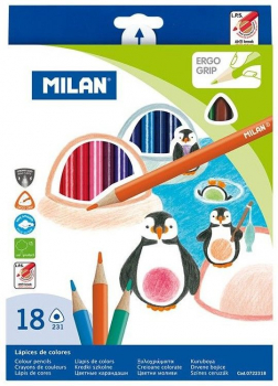 Триъгълни моливи Milan - 18 цвята