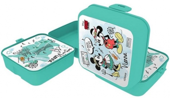 Кутия за храна Disney - Мики и Мини Маус, 1000 ml, зелена
