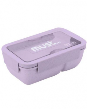Кутия за храна с виличка и лъжичка Must - 950 ml, лилава