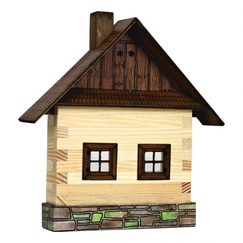 Хоби макет за сглобяване Walachia, модел W02B - Дървена къща за стена с два прозореца