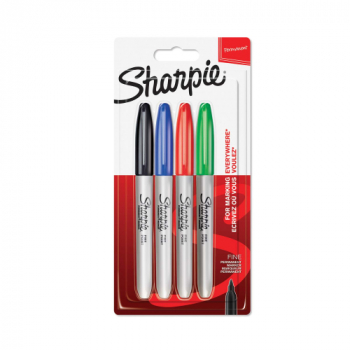 Комплект перманентни маркери Sharpie, F, 4 цвята блистер