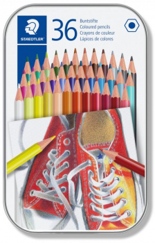 Цветни моливи Staedtler Comic, 36 цвята - метална кутия 