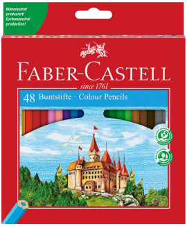 Faber-Castell Цветни моливи Замък, 48 цвята
