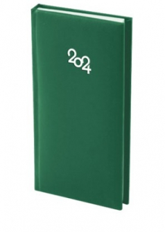 Бележник с дати 8х16 книговинил (зелен)