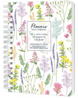 Скицник Flowers - 60 листа A6, Билки (цветни)