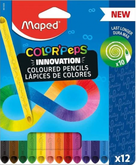 Цветни моливи Maped Colorpeps Infinity - 12 цвята