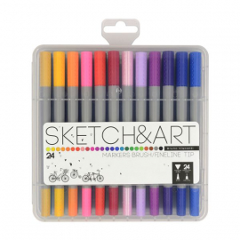 Visconti двувърхи тънкописци 24 цв, Sketch&Art