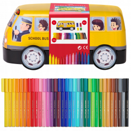Faber-Castell Connector флумастери - Жълт автобус, 33 цвята