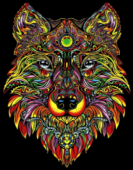 Colorvelvet картина за оцветяване - Вълк