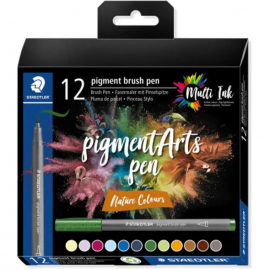 Маркери Staedtler Pigment Arts 371, 12цв. (земни цветове)
