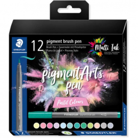 Маркери Staedtler Pigment Arts , 12 цв. (пастелни цветове)