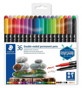 Перманентни маркери Staedtler, двувърхи, 36 цвята /3187 ТB36/ 