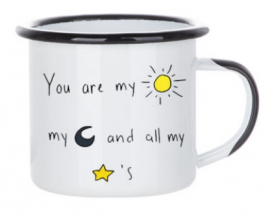 Емайлирано канче, 360 мл - "You are my sun, my moon..."